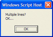 VBScript multi line message box