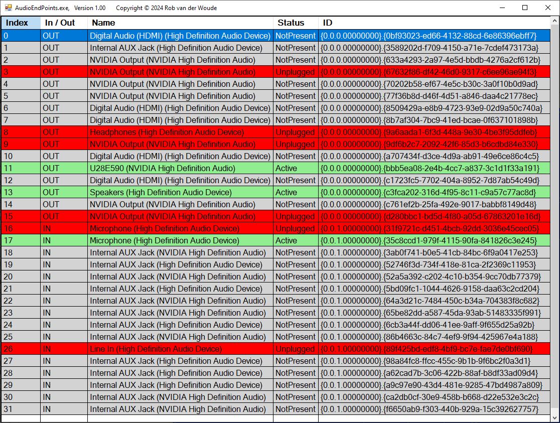 AudioEndPoints screenshot