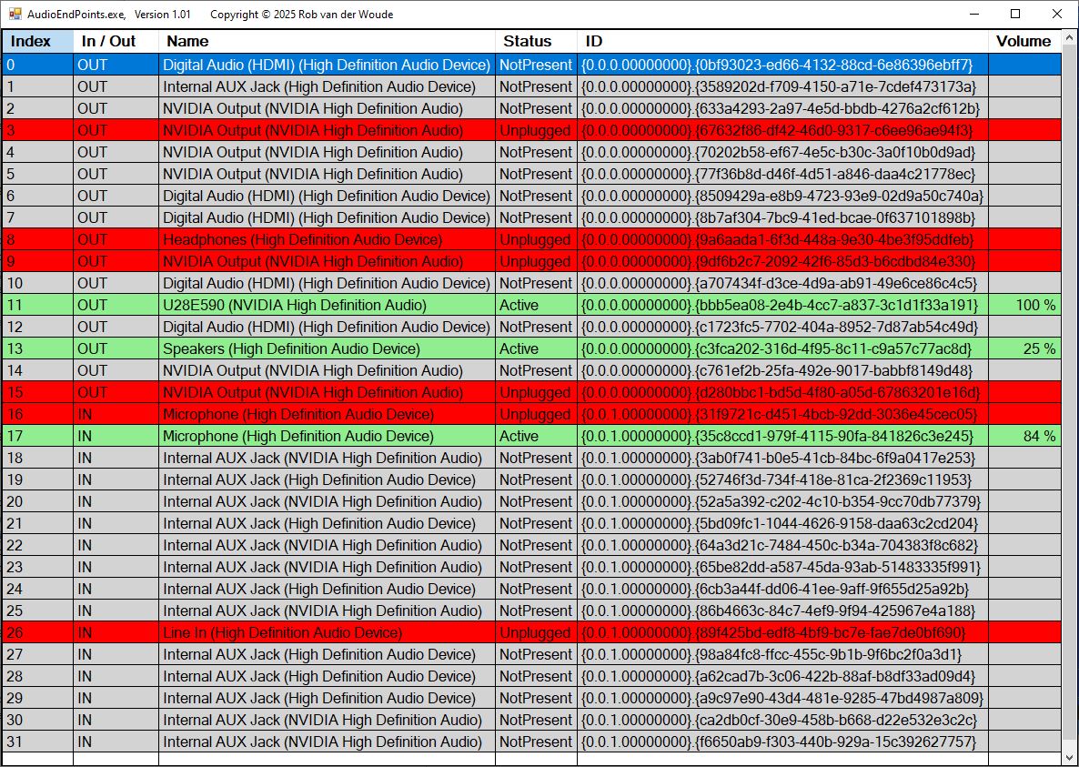 AudioEndPoints screenshot